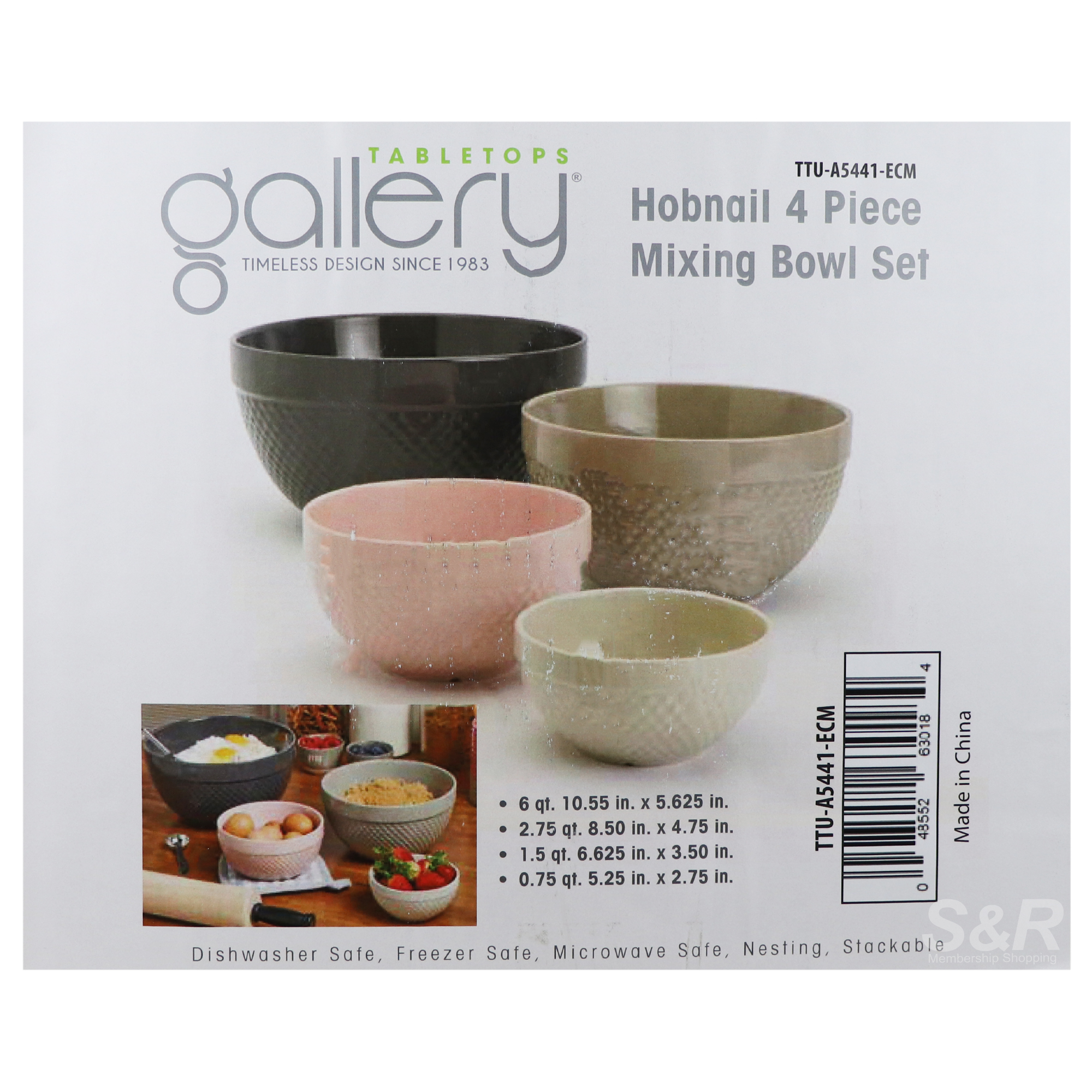 Gallery Tabletops Hobnail Mixing Bowl 4pc set